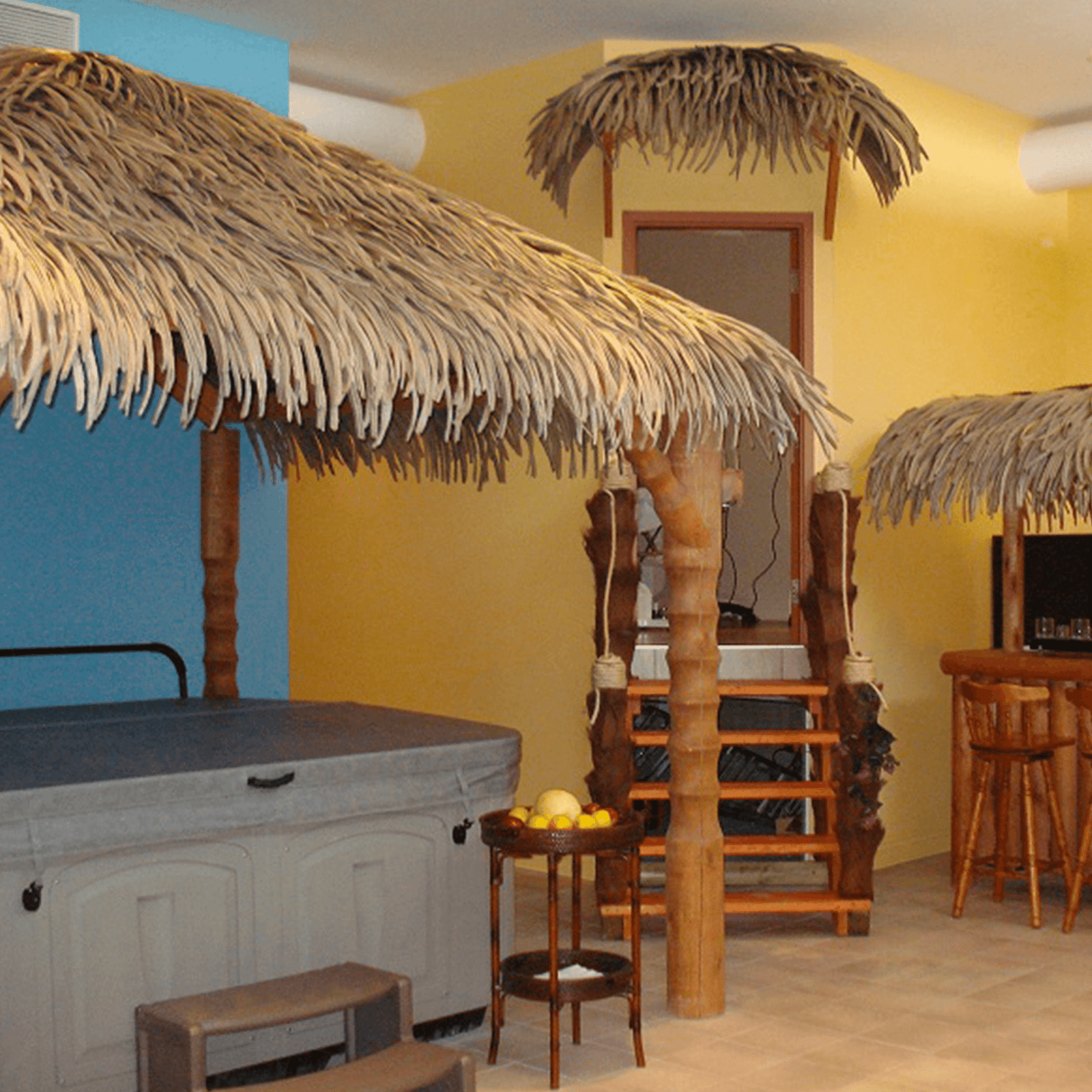 Toiture Palmita en palme synthétique à l'intérieur, gazebo pour spa et bar intérieur - Boutique Palmex