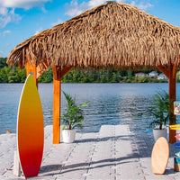 Pergola gazebo en bois sur un quai avec une toiture tropical en feuilles de palme synthétique Palmita - BoutiquePalmex
